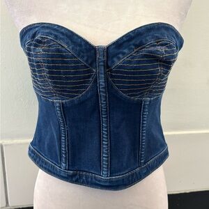 Express Dark Blue Denim Corset